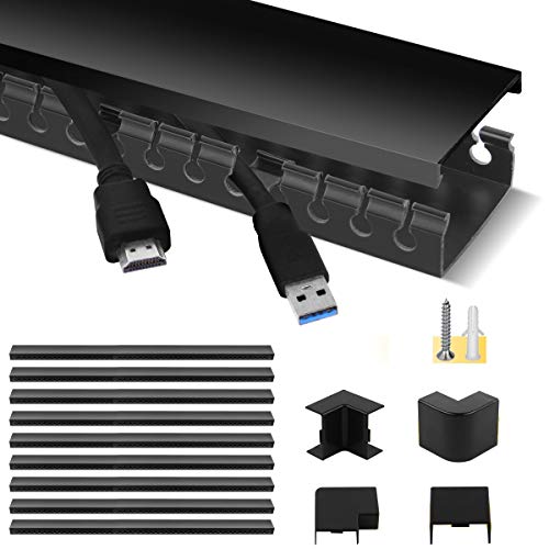YECAYE 6 Pack Cable Management J Channel - 94in Cable Management Under  Desk, Cable Hider, Under Desk Cable Management Tray, Large Capacity Desk  Cord