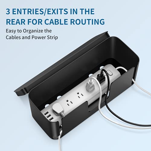 Cable Management Box [Cable Organizer Box Home Tool, Power Strip Cover,  Baby Proof & Pets Electric Concealer] Wire Cord Cable Box Outlet Surge