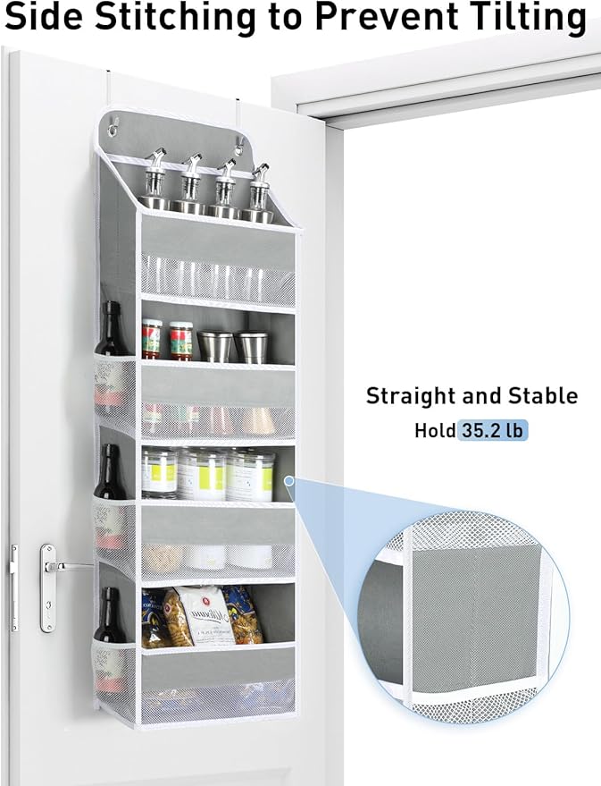 Yecaye 1 Pack Over the Door Organizer, 35.2lbs Load Toy Stuffed Animal Storage, Swing-proof Hanging Bathroom Organizers and Storage for Nursery Newborn Baby Essential Stuff Dorm Room Essentials - Image 2