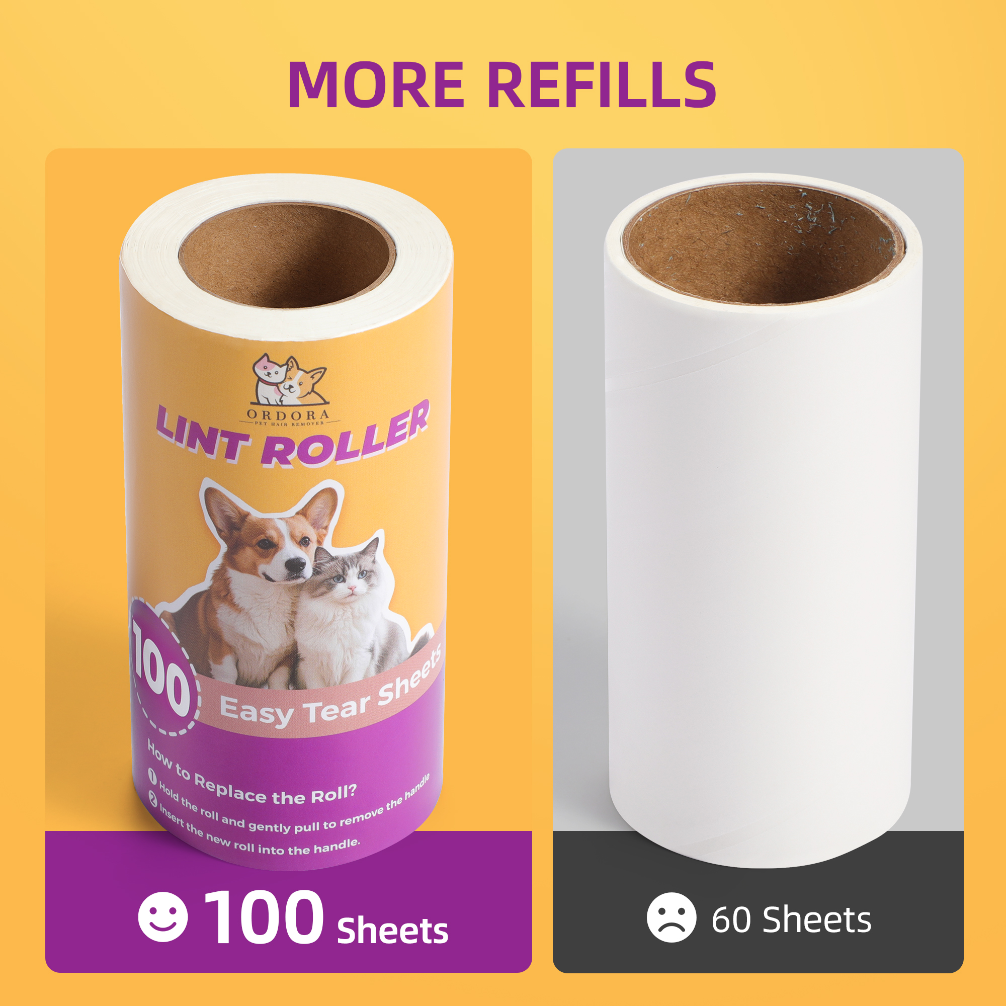 Yecaye Lint Rollers Extra Sticky Pet Hair Removal Lint Roller, 800 Sheets - Image 3