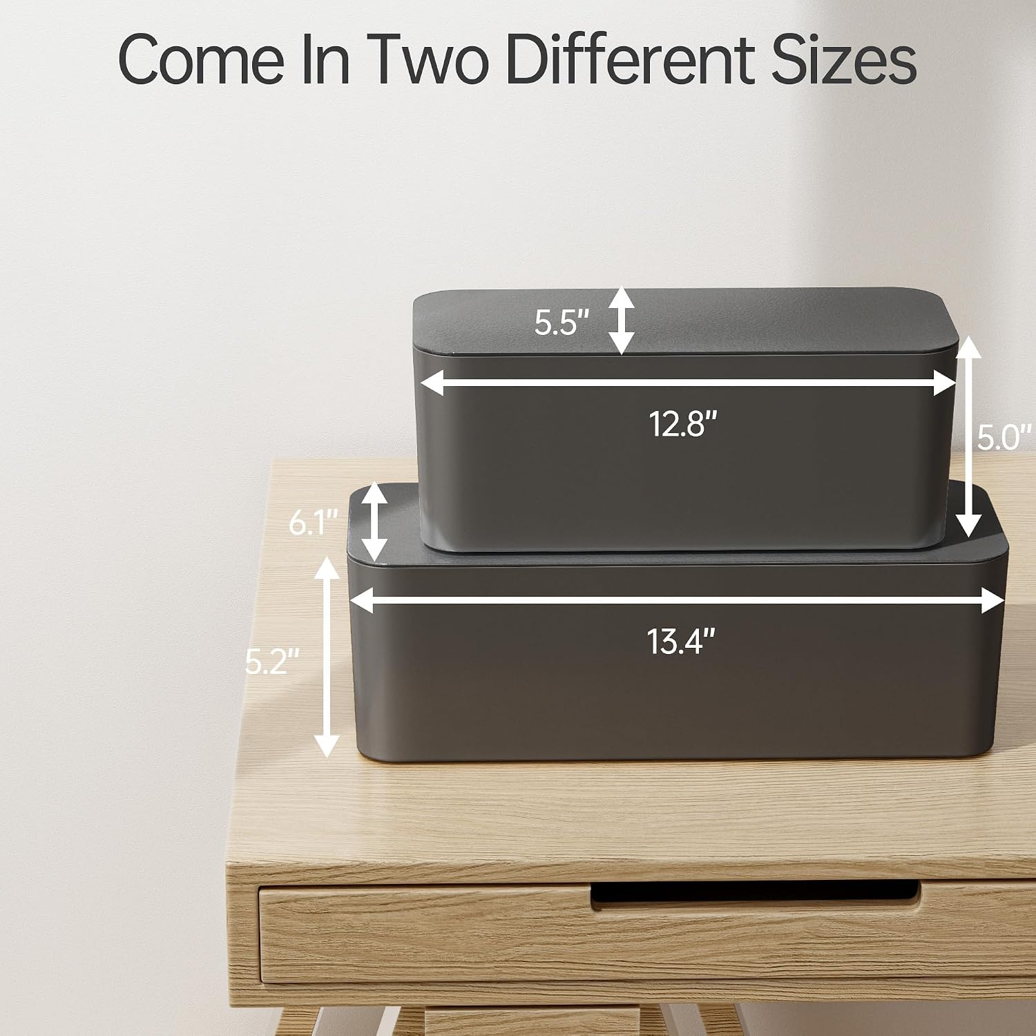 YECAYE 2 Pack Cable Management Box, Pet Friendly Cable Box Organizer for Home & Office, Child-Proof Floor Cord Cover, Cord Management and Cord Hider, Black - Image 6