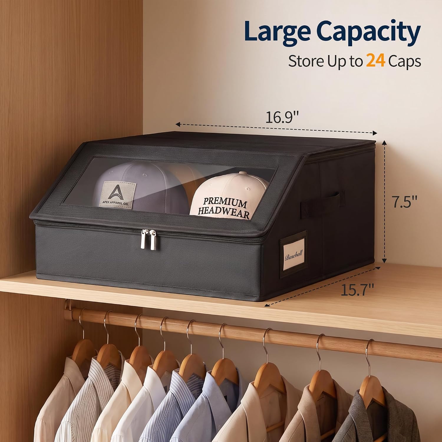 Yecaye Hat Storage for Baseball Caps, Holds Up to 48 Caps - Image 8