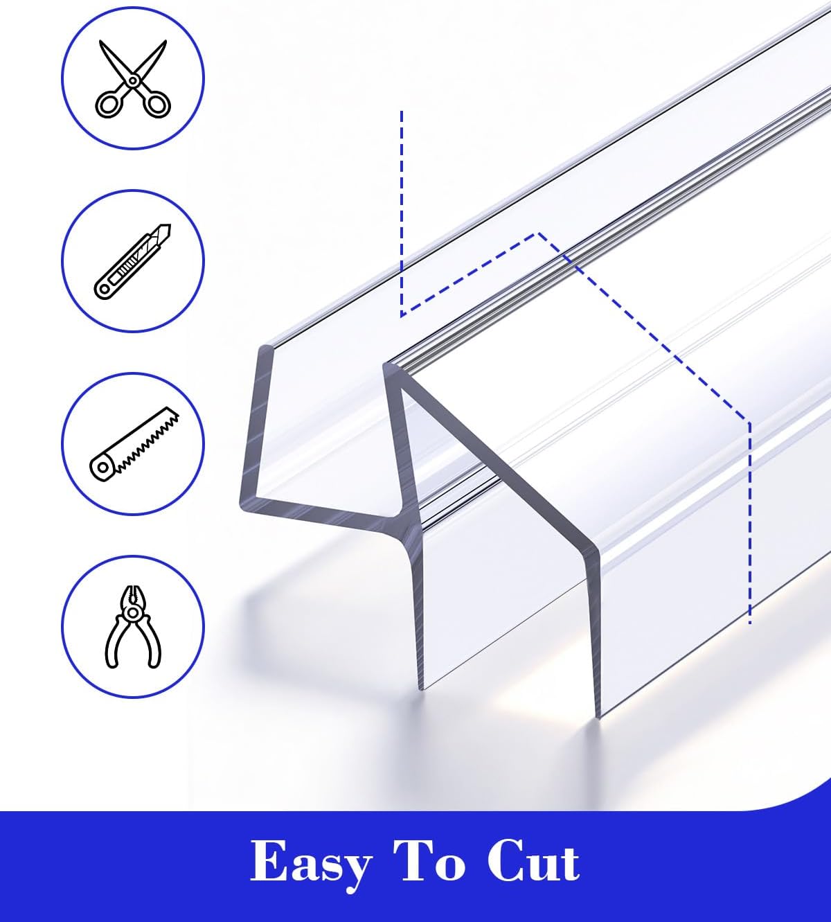 Yecaye 3-Pack 3/8" x 36" Shower Door Bottom Seal Strip, Shower Door Sweep - Image 2