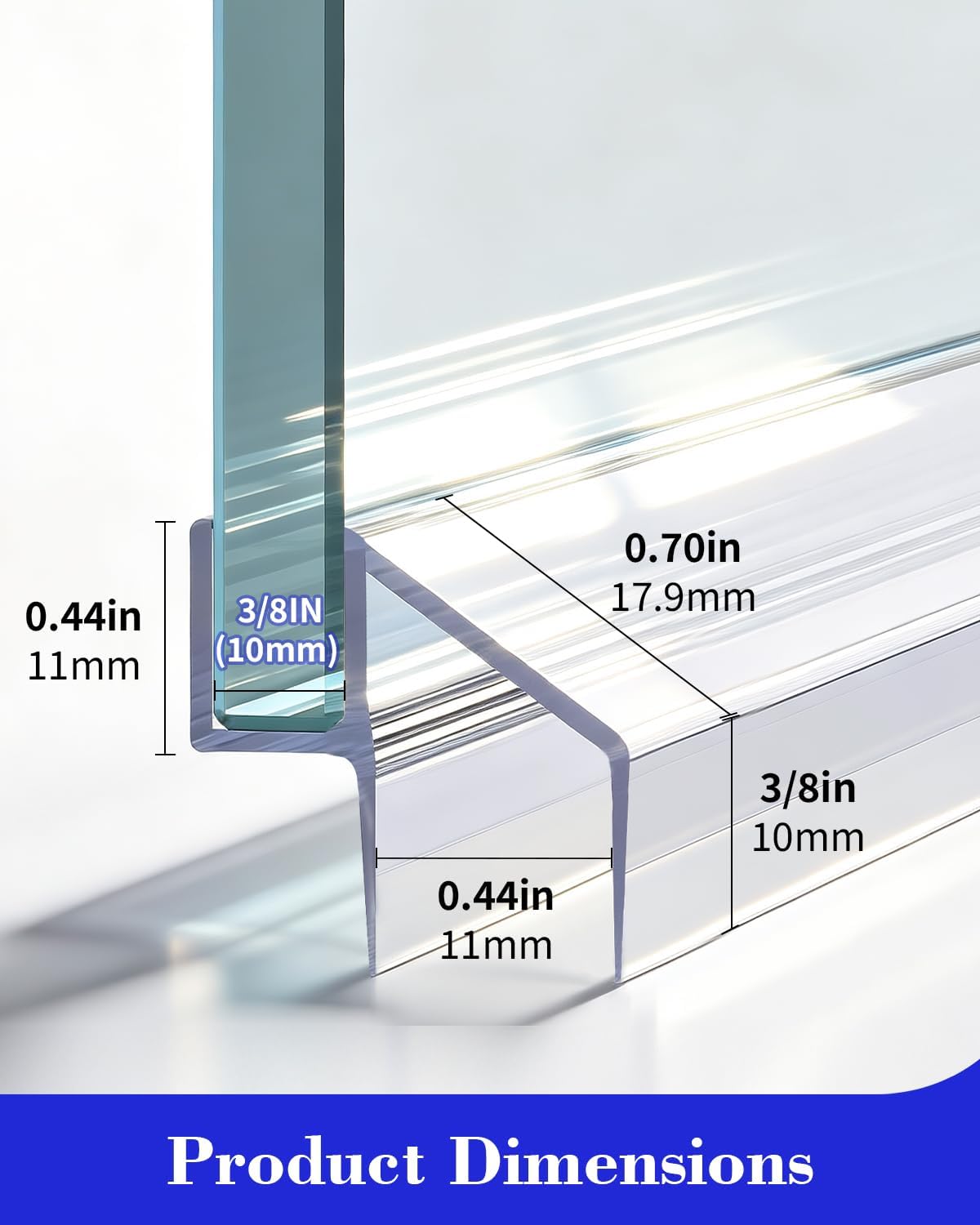 Yecaye 3-Pack 3/8" x 36" Shower Door Bottom Seal Strip, Shower Door Sweep - Image 6