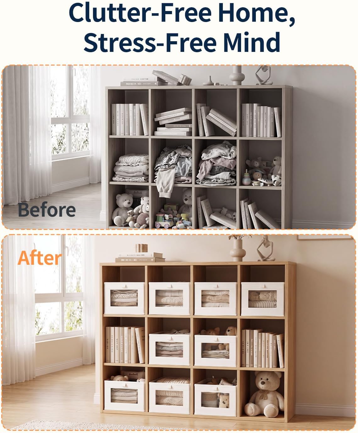 Yecaye Linen Closet Organizers and Storage with Transparent Window - Image 5