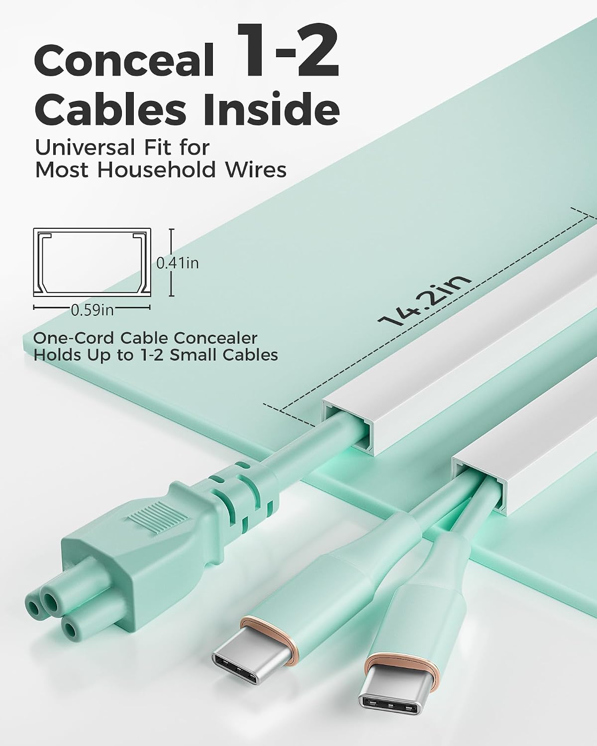 Yecaye 71in Cord Hider, Cord Covers for Wires on Wall - Image 4