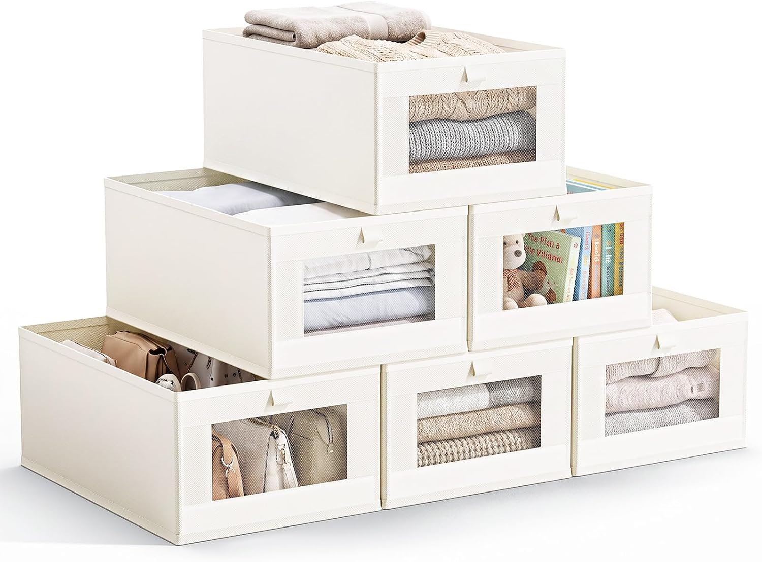Yecaye Linen Closet Organizers and Storage with Transparent Window - Image 2