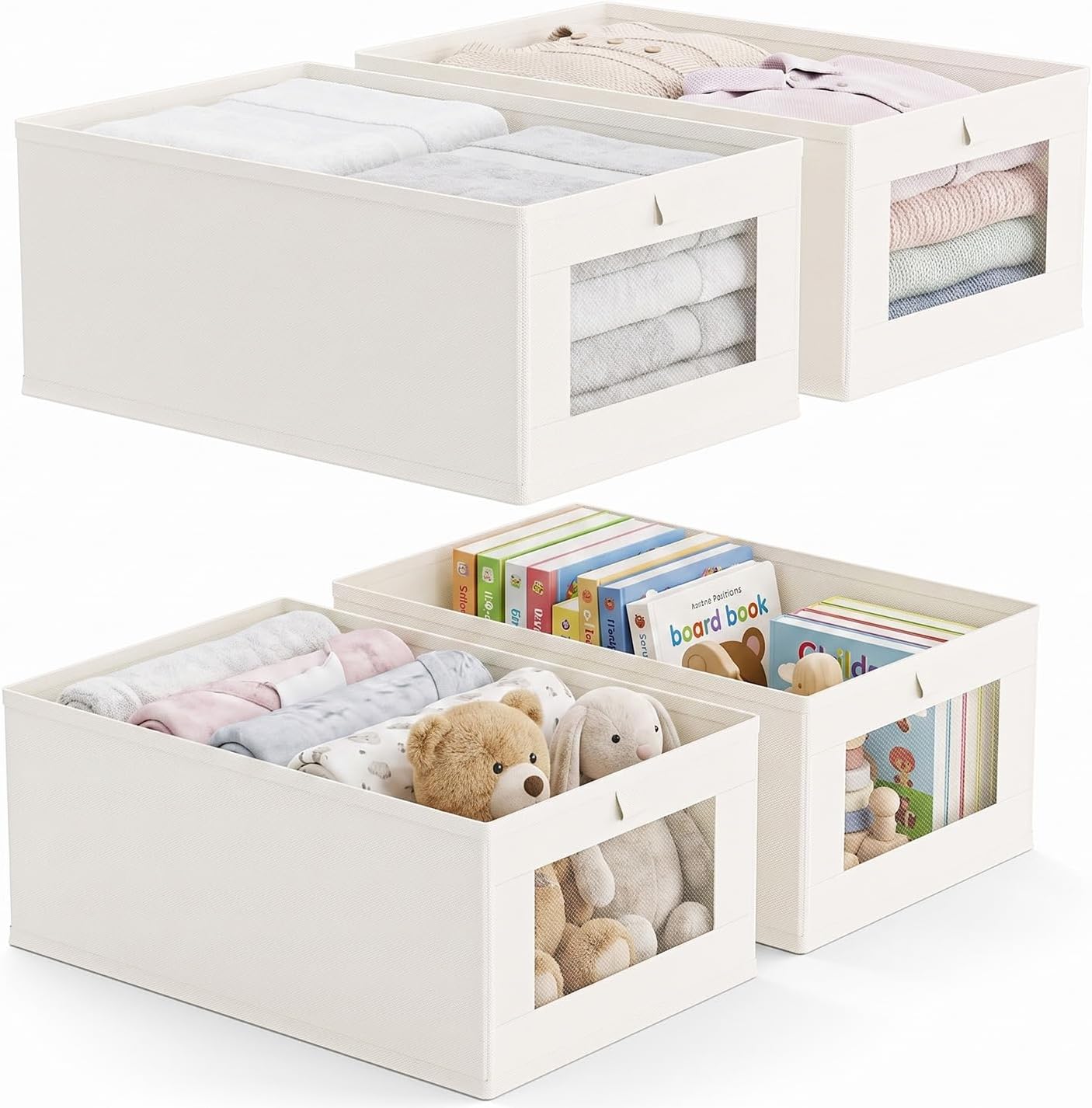Yecaye Linen Closet Organizers and Storage with Transparent Window