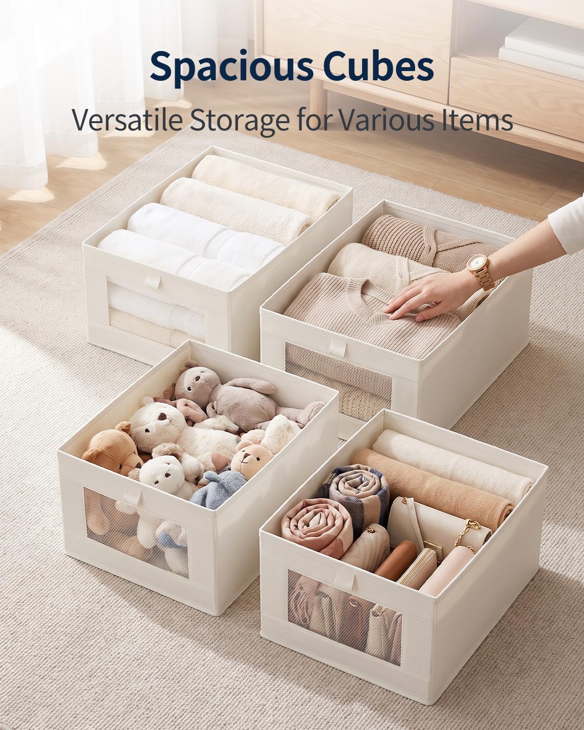 Yecaye Linen Closet Organizers and Storage with Transparent Window - Image 6