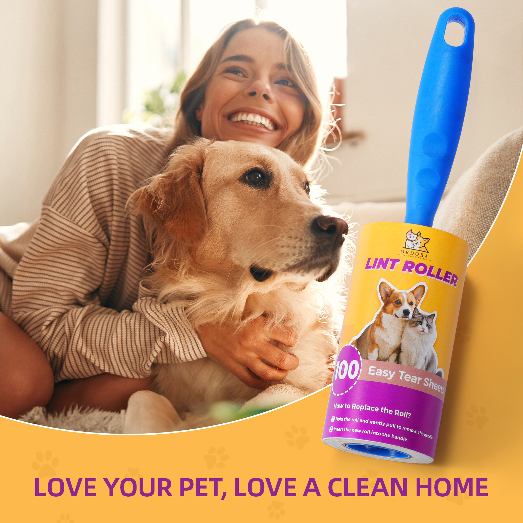 Yecaye 3 Pack Lint Rollers for Pet Hair, 330 Sheets Total - Image 5